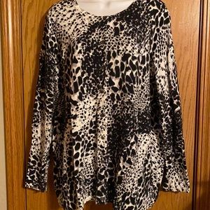 Croft & Barrow plus size 1X black and gray animal print cardigan